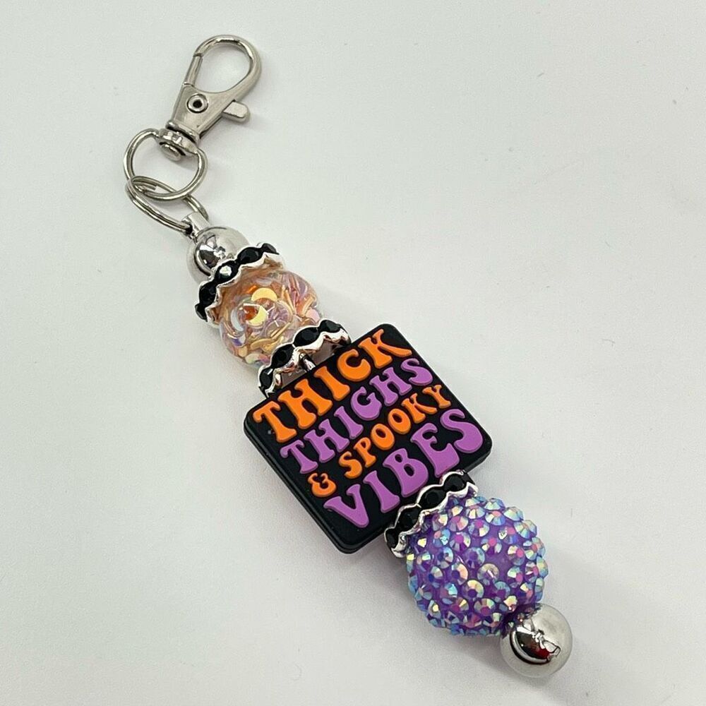 Keychain purse charm Beaded Keychain For Women, Bar Keychain, Silicone bead keyc - Picture 2 of 9